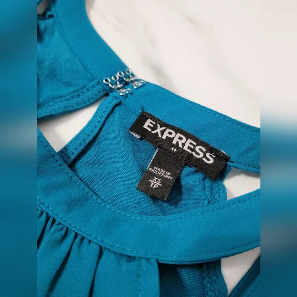 Express Teal Sleeveless Women's Top - Picture 4 of 8